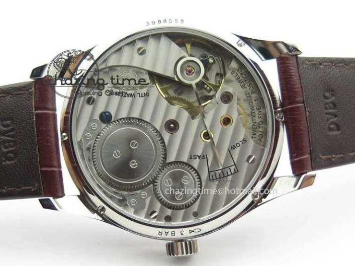 MIROTIME 0331 Sustainable Portuguese IW5444 SS White Dial RG Numbers On Brown Leather Strap A 7256